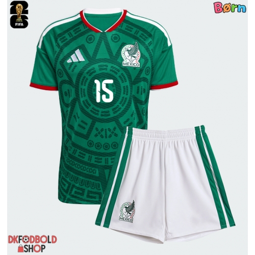 Mexico Israel Reyes #15 Hjemmebanesæt Børn VM 2026 Kort ærmer (+ korte bukser)